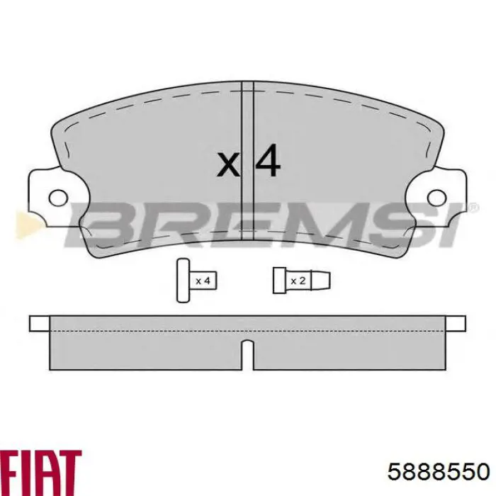 Колодки гальмівні передні, дискові 5888550 Fiat/Alfa/Lancia