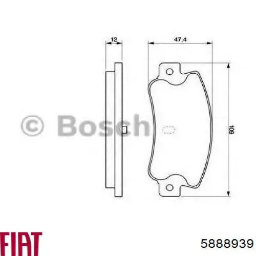 5888939 Fiat/Alfa/Lancia Колодки гальмівні задні, дискові