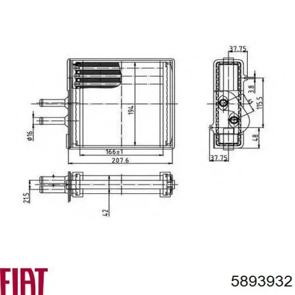 Радіатор пічки (обігрівача) Fiat/Alfa/Lancia 5893932 ціна, від 16.61 USD