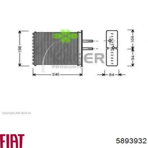 Купити 5893932 Fiat/Alfa/Lancia Теплообмінник