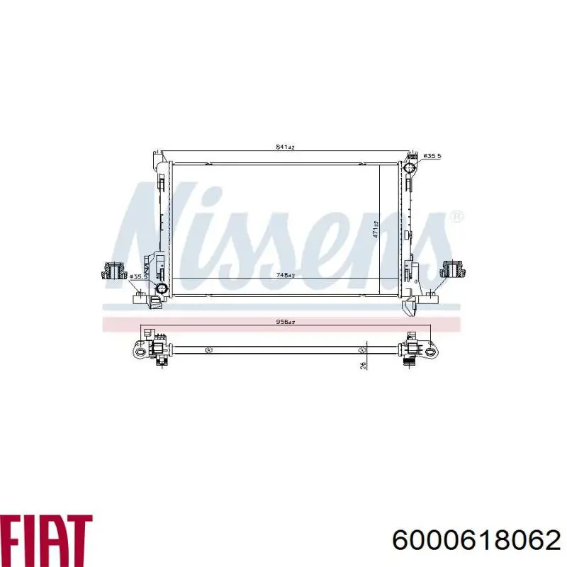 6000618062 Fiat/Alfa/Lancia Радіатор охолодження двигуна
