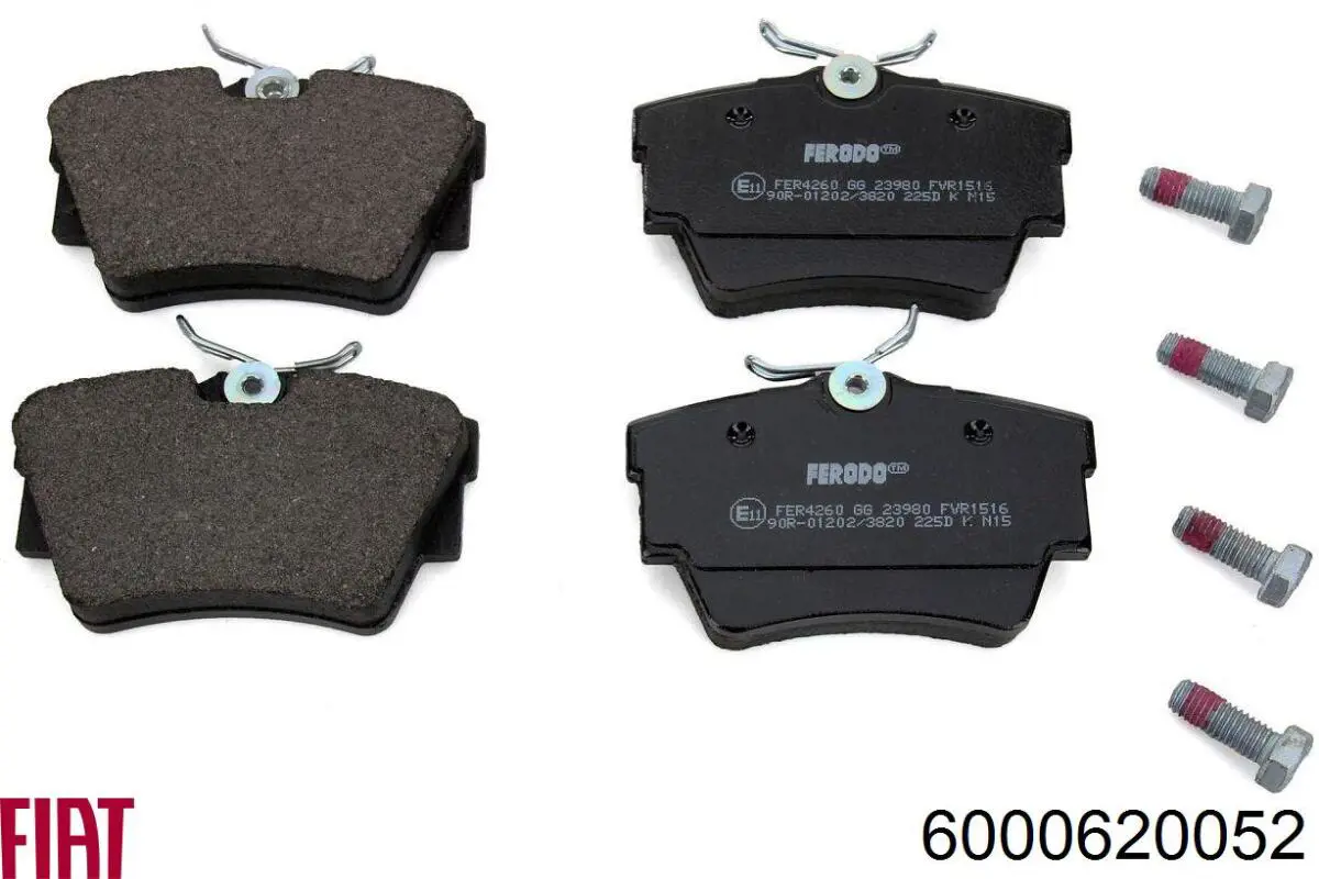 6000620052 Fiat/Alfa/Lancia Колодки гальмівні задні, дискові
