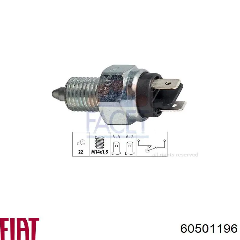 Датчик включення ліхтарів заднього ходу 60501196 Fiat/Alfa/Lancia