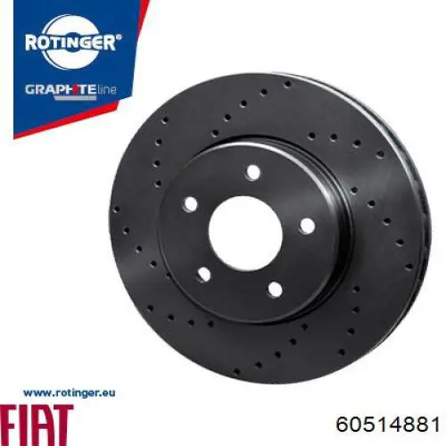 Диск переднього гальма Fiat/Alfa/Lancia 60514881 ціна, від 28.70 USD