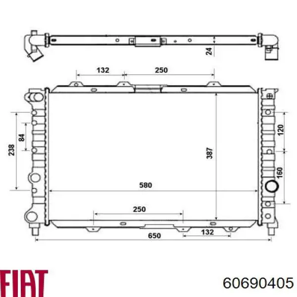 Радіатор 60690405 Fiat/Alfa/Lancia