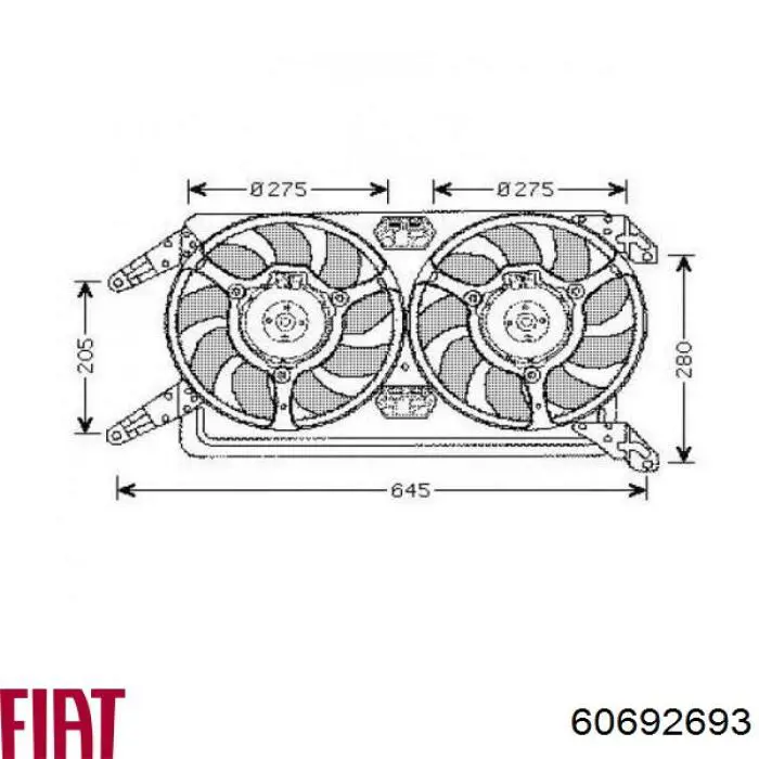 60692693 Fiat/Alfa/Lancia дифузор (кожух радіатора охолодження)