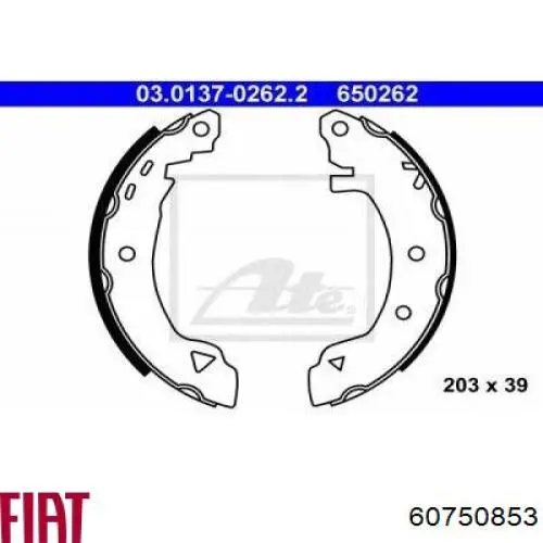 Колодки гальмові задні, барабанні 60750853 Fiat/Alfa/Lancia