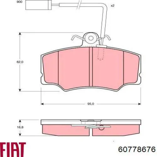 60778676 Fiat/Alfa/Lancia Передні гальмівні колодки