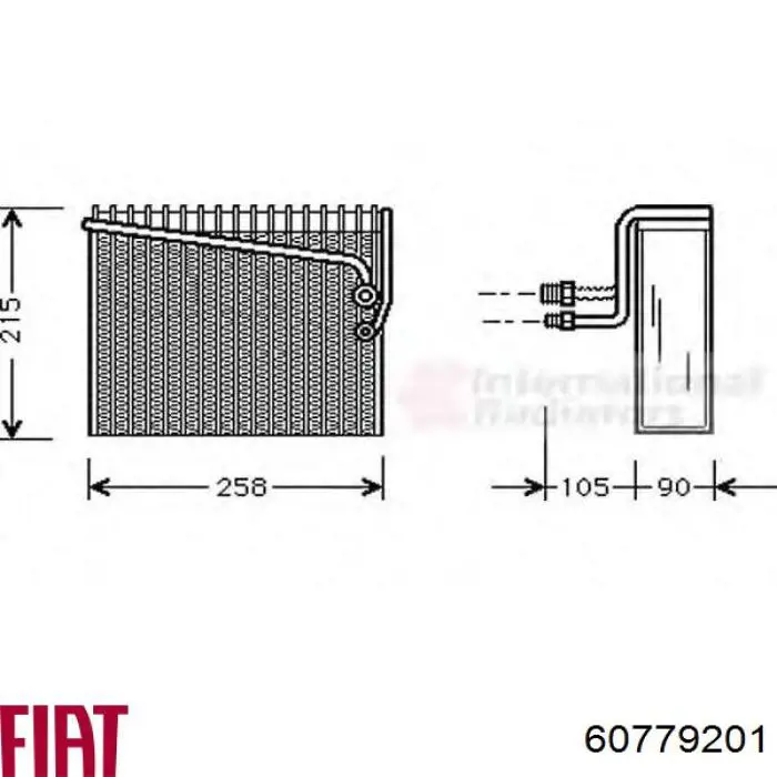 Випаровувач кондиціонера Fiat/Alfa/Lancia 60779201 ціна, від 101.32 USD