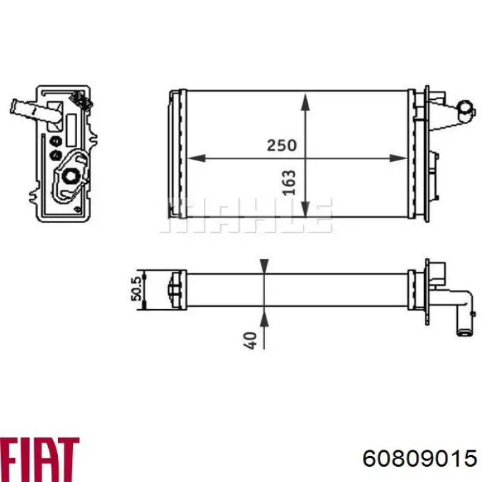 60809015 Fiat/Alfa/Lancia радіатор пічки (обігрівача)