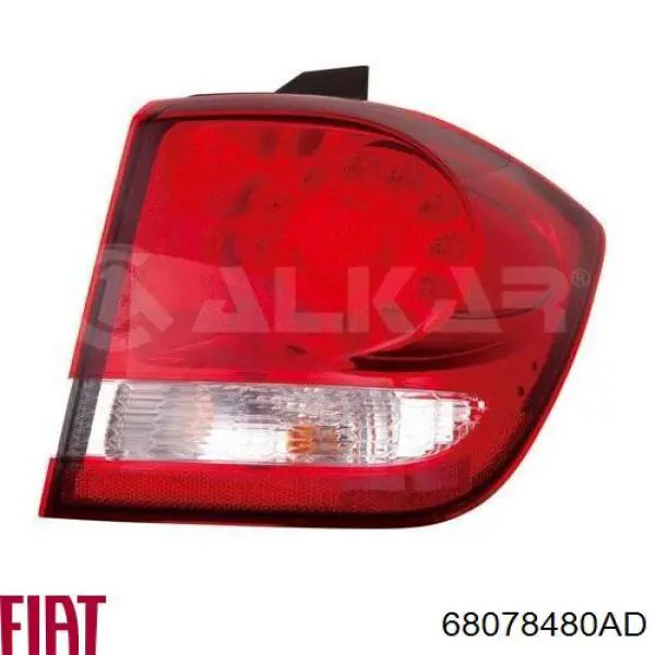 Ліхтар задній правий, зовнішній Chrysler 68078480AD ціна, від 166.01 USD