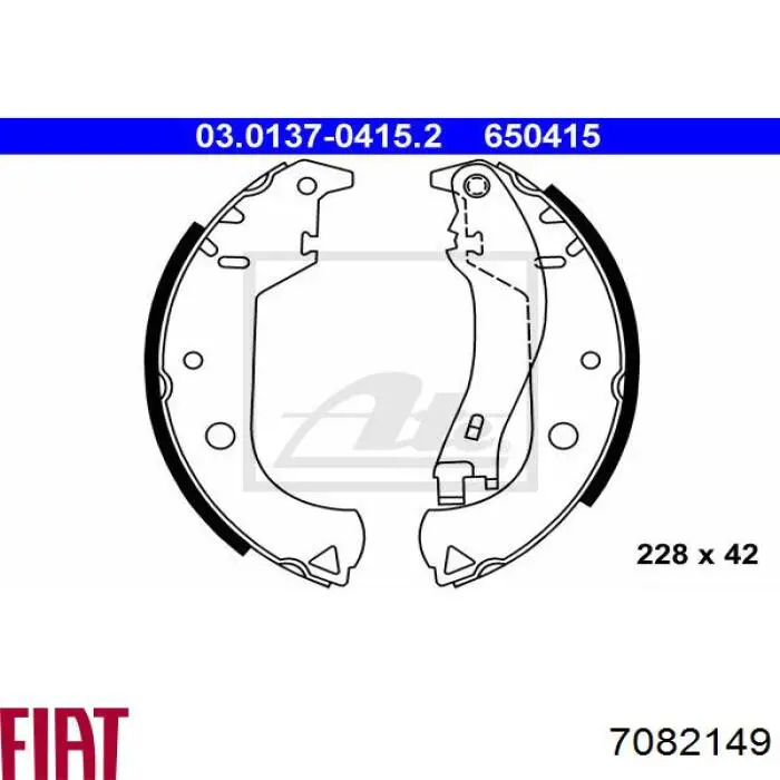 Купити 7082149 Fiat/Alfa/Lancia Колодки гальмові задні, барабанні