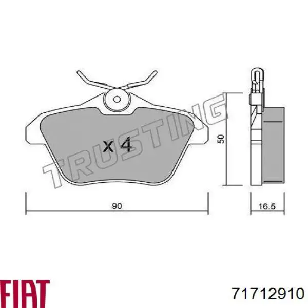 Колодки гальмові задні, дискові 71712910 Fiat/Alfa/Lancia