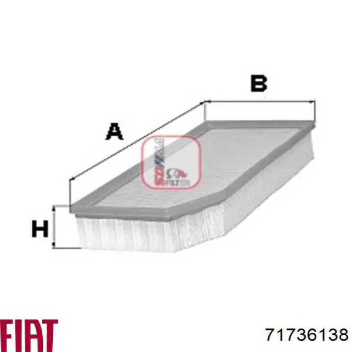 Елемент повітряного фільтра Fiat/Alfa/Lancia 71736138 ціна, від 5.41 USD