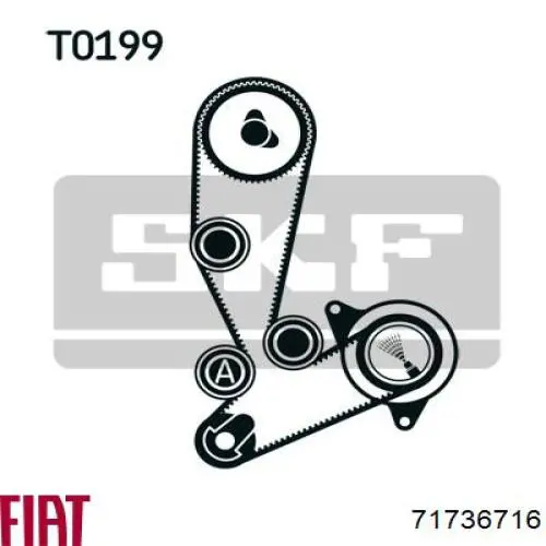 Комплект ГРМ Fiat/Alfa/Lancia 71736716 ціна, від 102.34 USD
