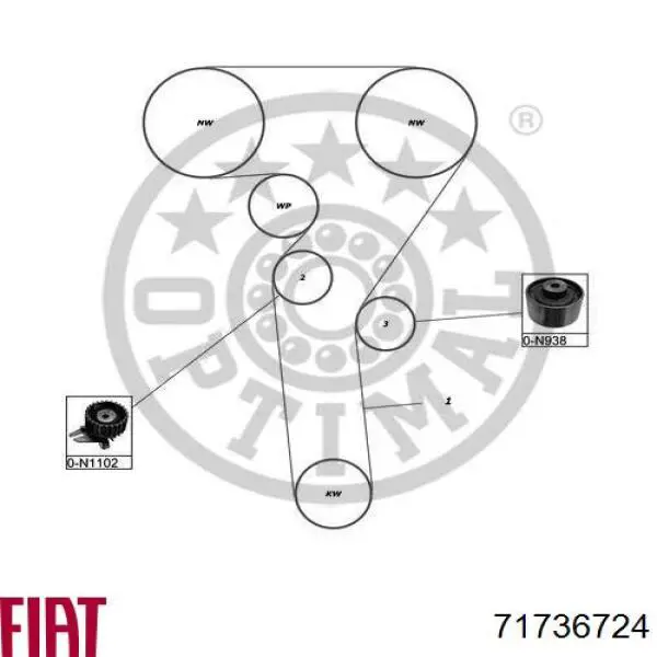 Купити 71736724 Fiat/Alfa/Lancia ГРМ ремень