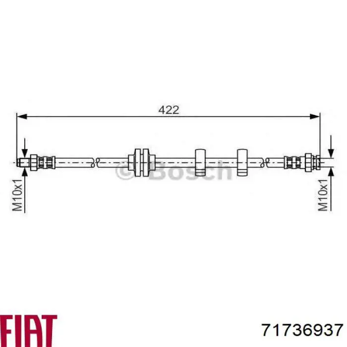 Шланг гальмівний задній 71736937 Fiat/Alfa/Lancia