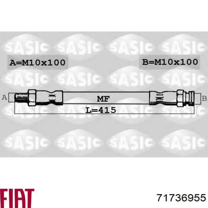 Шланг гальмівний передній Fiat/Alfa/Lancia 71736955 ціна, від 7.36 USD