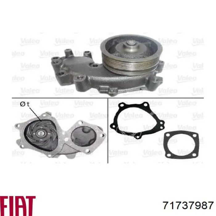 Купити 71737987 Fiat/Alfa/Lancia Насос охолоджуючої рідини