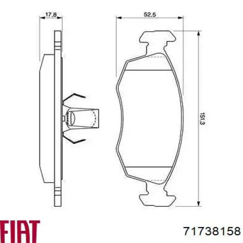 71738158 Fiat/Alfa/Lancia Передні гальмівні колодки