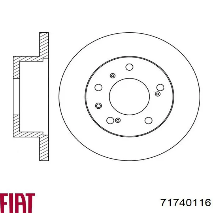 Диск переднього гальма Fiat/Alfa/Lancia 71740116 ціна, від 32.49 USD
