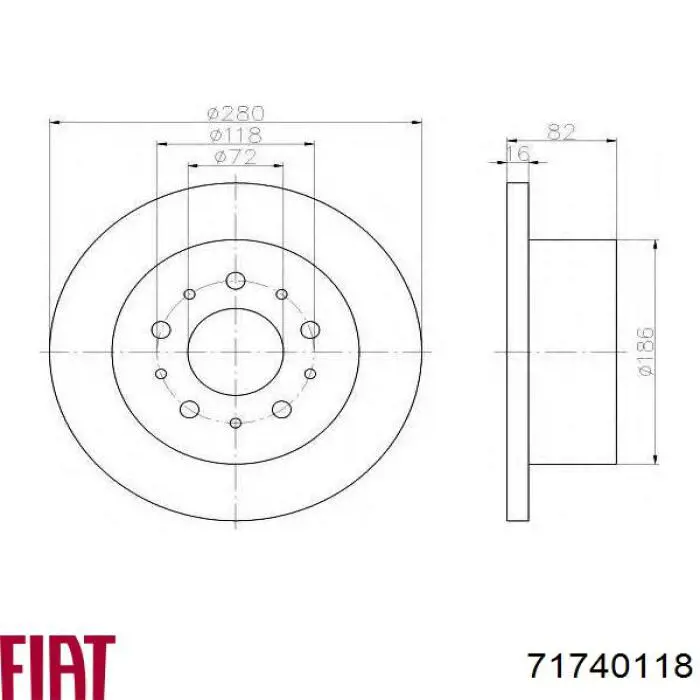 Гальмівні диски 71740118 Fiat/Alfa/Lancia