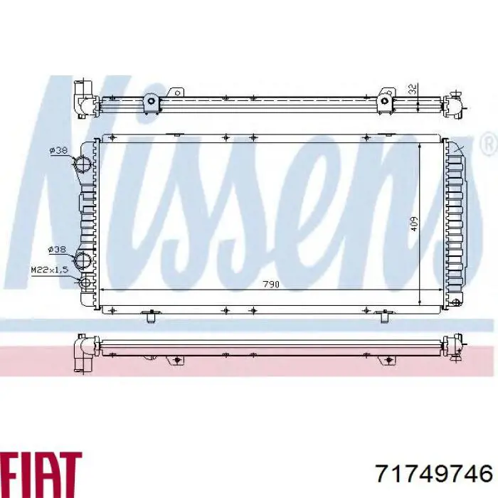 Радіатор 71749746 Fiat/Alfa/Lancia