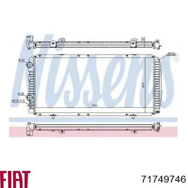 Радіатор охолодження Fiat/Alfa/Lancia 71749746