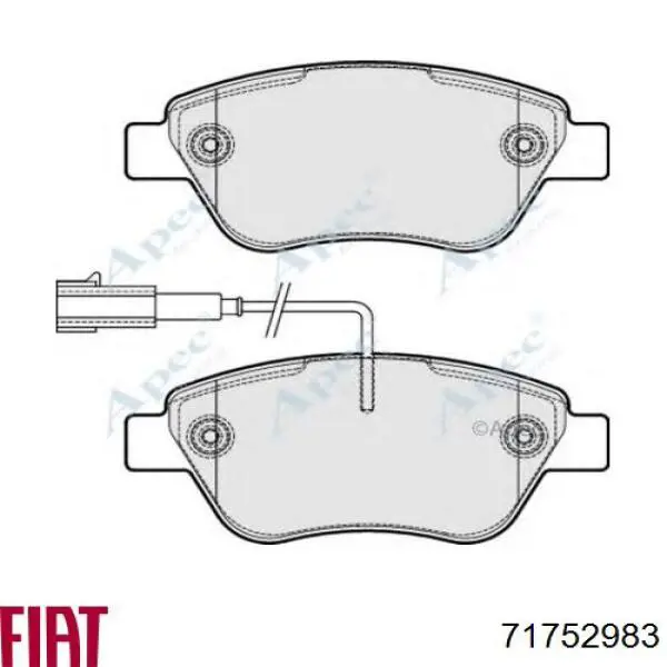 Купити 71752983 Fiat/Alfa/Lancia Колодки гальмівні передні, дискові