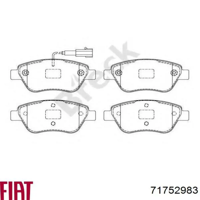 Гальмівні колодки Fiat/Alfa/Lancia 71752983 ціна, від 17.82 USD