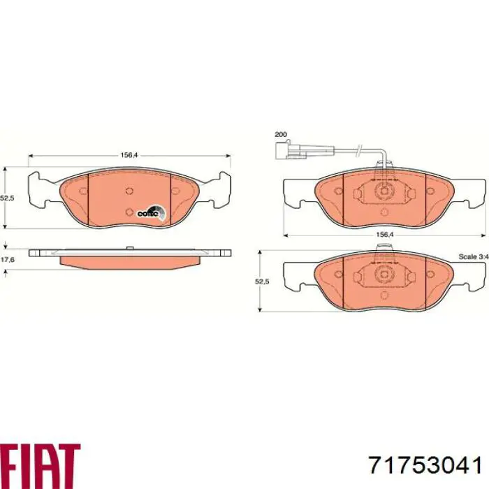 Гальмівні колодки Fiat/Alfa/Lancia 71753041 ціна, від 21.09 USD