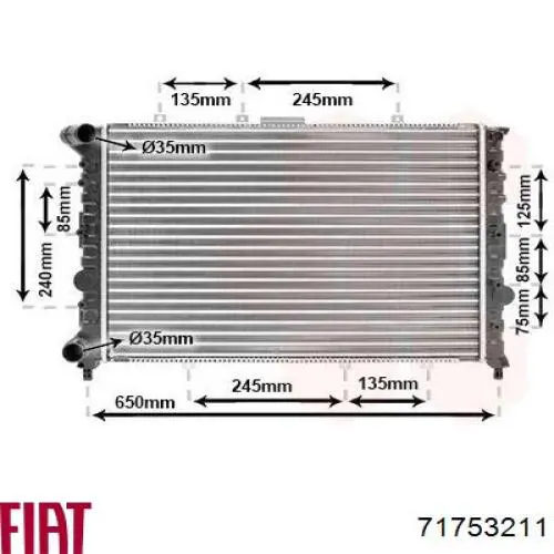 Радіатор охолодження двигуна 71753211 Fiat/Alfa/Lancia