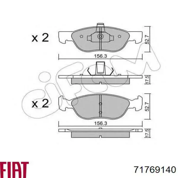 Передні тормозні колодки 71769140 Fiat/Alfa/Lancia