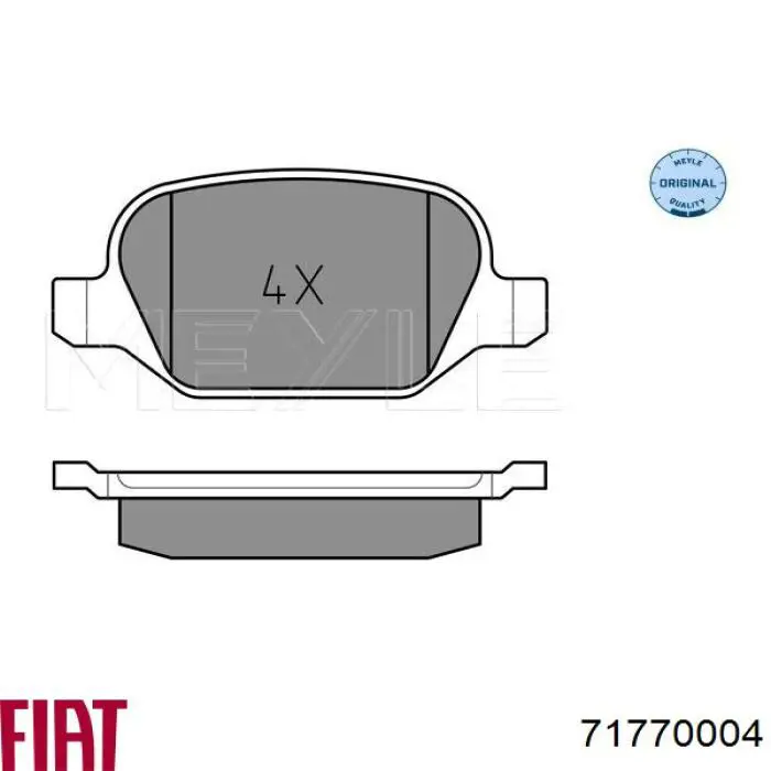 Задні гальмівні колодки Fiat/Alfa/Lancia 71770004 ціна, від 21.47 USD