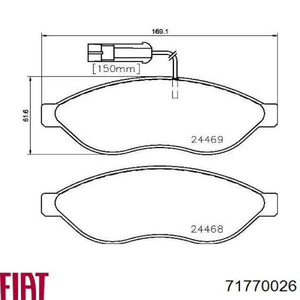 Гальмівні колодки Fiat/Alfa/Lancia 71770026 ціна, від 25.31 USD