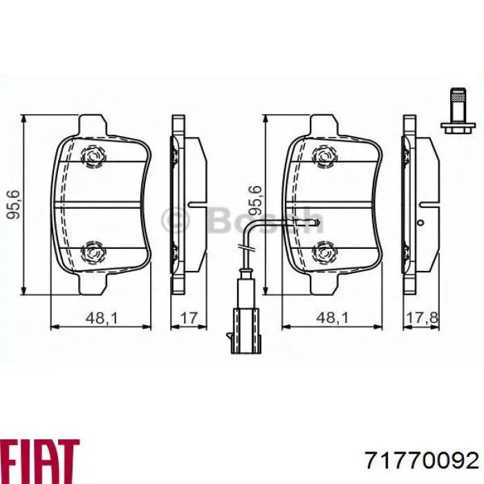 Колодки гальмові задні, дискові 71770092 Fiat/Alfa/Lancia