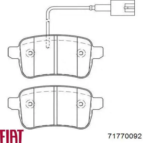 Задні гальмівні колодки Fiat/Alfa/Lancia 71770092 ціна, від 42.14 USD