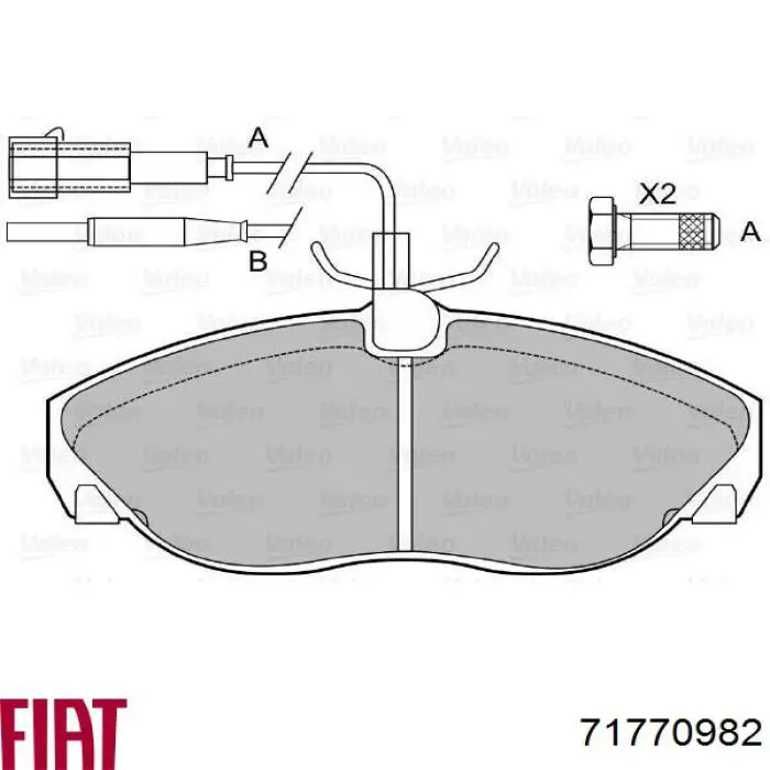 Купити 71770982 Fiat/Alfa/Lancia Колодки гальмівні передні, дискові