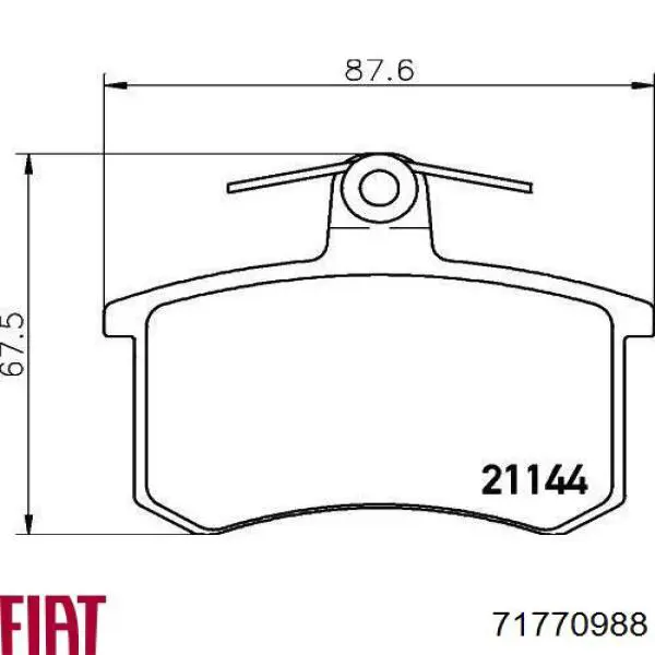 Колодки гальмові задні, дискові 71770988 Fiat/Alfa/Lancia