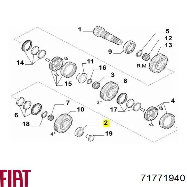 Підшипник вторинного валу коробки Fiat/Alfa/Lancia 71771940 ціна, від 26.43 USD
