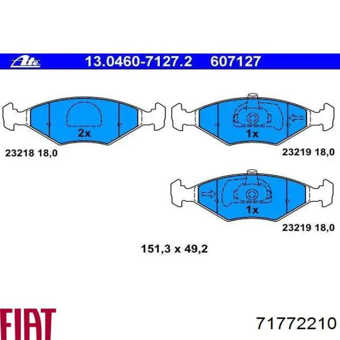 71772210 Fiat/Alfa/Lancia Передні гальмівні колодки