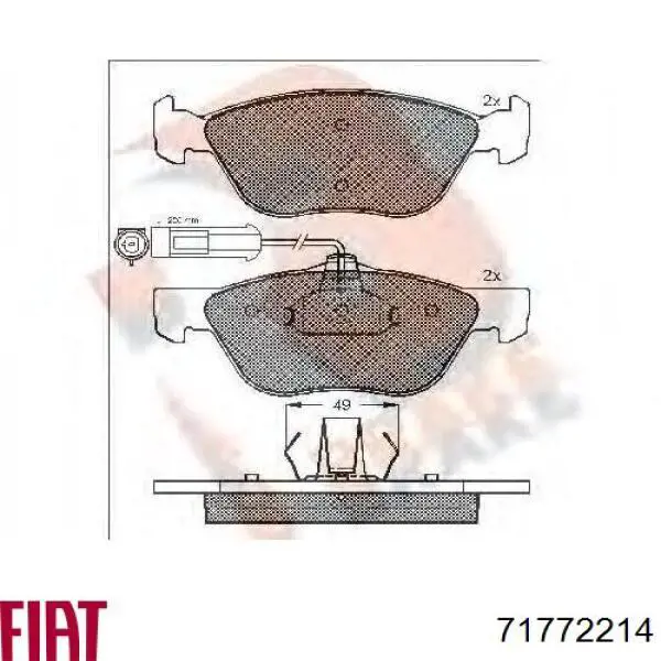 Гальмівні колодки Fiat/Alfa/Lancia 71772214 ціна, від 33.75 USD