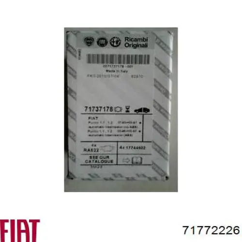 Гальмівні колодки Fiat/Alfa/Lancia 71772226 ціна, від 14.60 USD