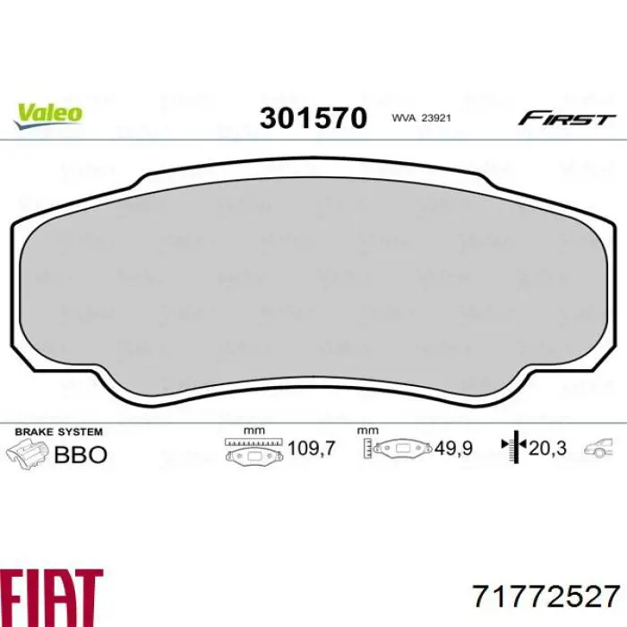 Колодки гальмові задні, дискові 71772527 Fiat/Alfa/Lancia