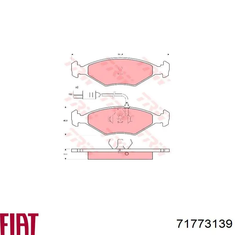 Купити 71773139 Fiat/Alfa/Lancia Колодки гальмівні передні, дискові