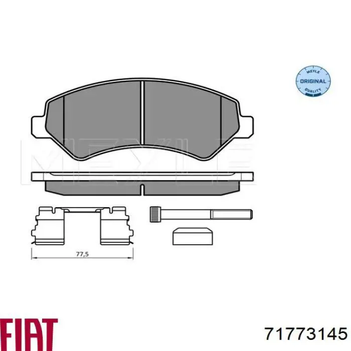 Гальмівні колодки Fiat/Alfa/Lancia 71773145 ціна, від 31.36 USD