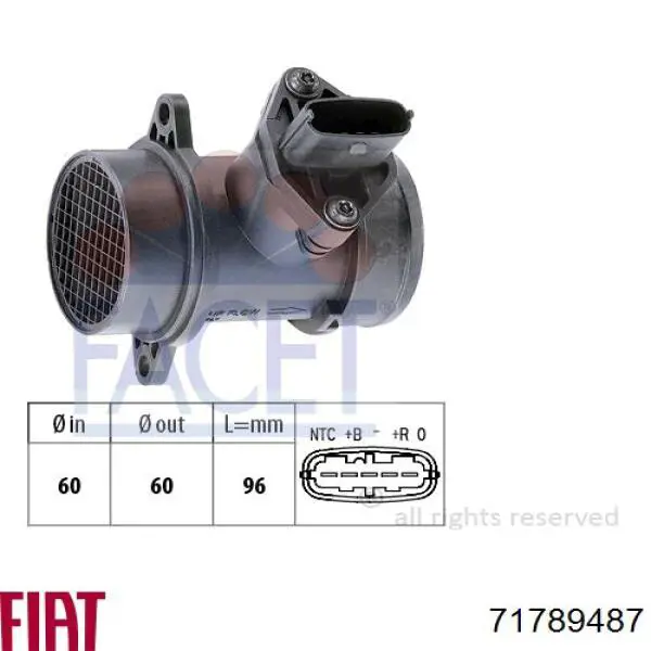 71789487 Fiat/Alfa/Lancia Датчик витрати повітря