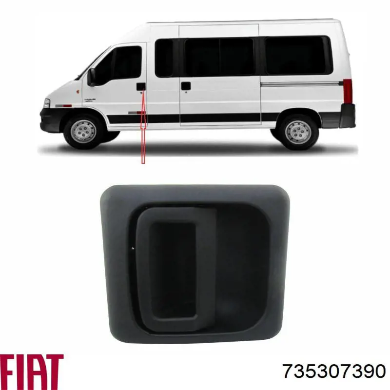 Ручка передньої двері зовнішня Fiat/Alfa/Lancia 735307390 ціна, від 8.96 USD