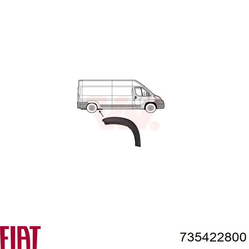 Розширювач заднього крила, правий 735422800 Fiat/Alfa/Lancia
