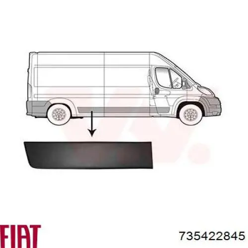 Молдинг заднього правого крила 735422845 Fiat/Alfa/Lancia